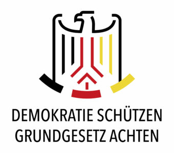 Demokratie schuetzen Grundgesetze achten Logo 340x300